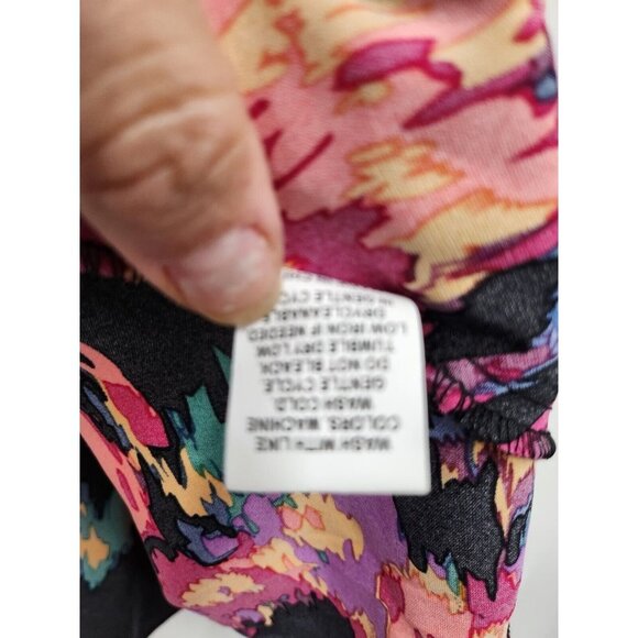 Emery Rose Womens Peplum High Low Top Medium Multi Tie Dye Surplice Sleeveless - Picture 6 of 8